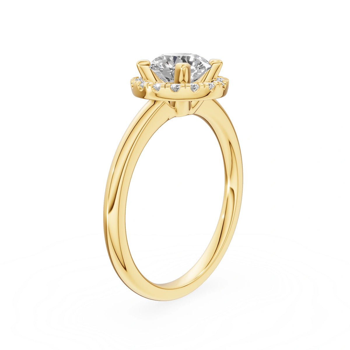 Gremari Seven Aura Verlobungsring aus Gelbgold mit 1,00 ct Labordiamant – Round/Brilliant