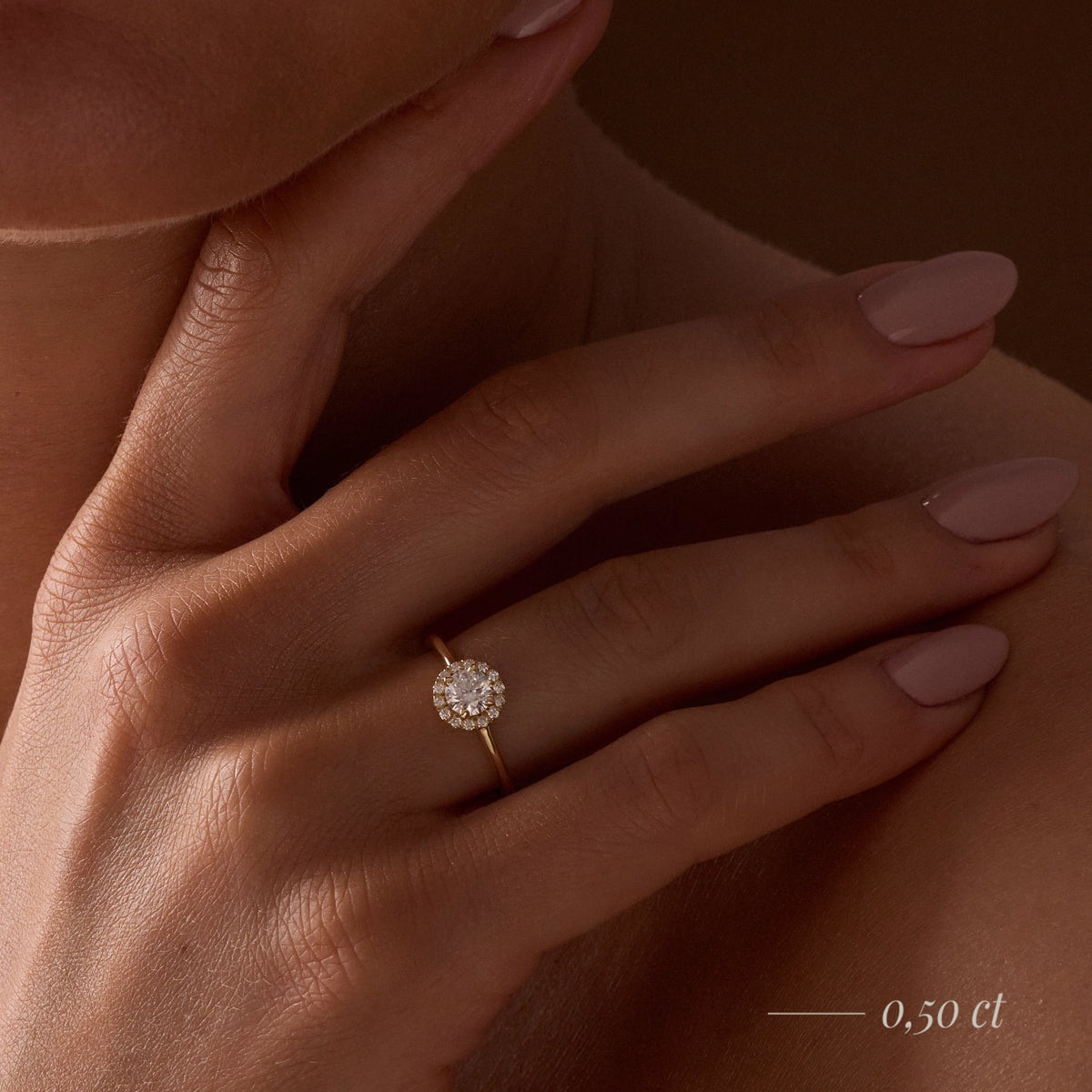 Gremari Seven Aura Verlobungsring aus Gelbgold mit 0,30 ct Labordiamant – Round/Brilliant