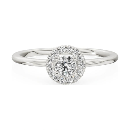 GREMARI Seven Aura 14K white gold engagement ring with 0.15 ct round-cut natural diamond