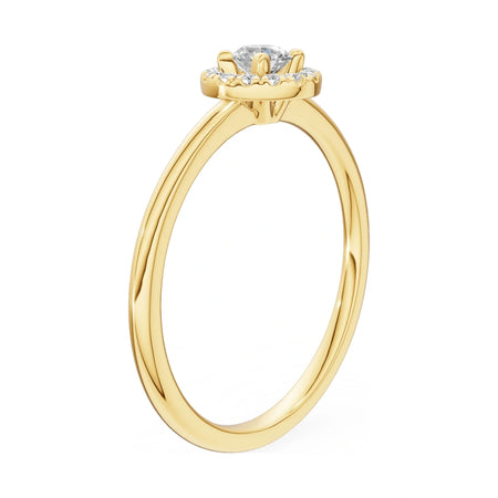 14K yellow gold GREMARI Seven Aura ring with 0.15 ct round-cut natural diamond