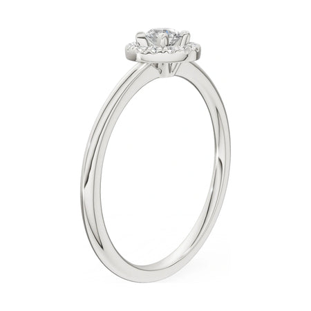 14K white gold GREMARI Seven Aura ring with 0.15 ct round-cut natural diamond