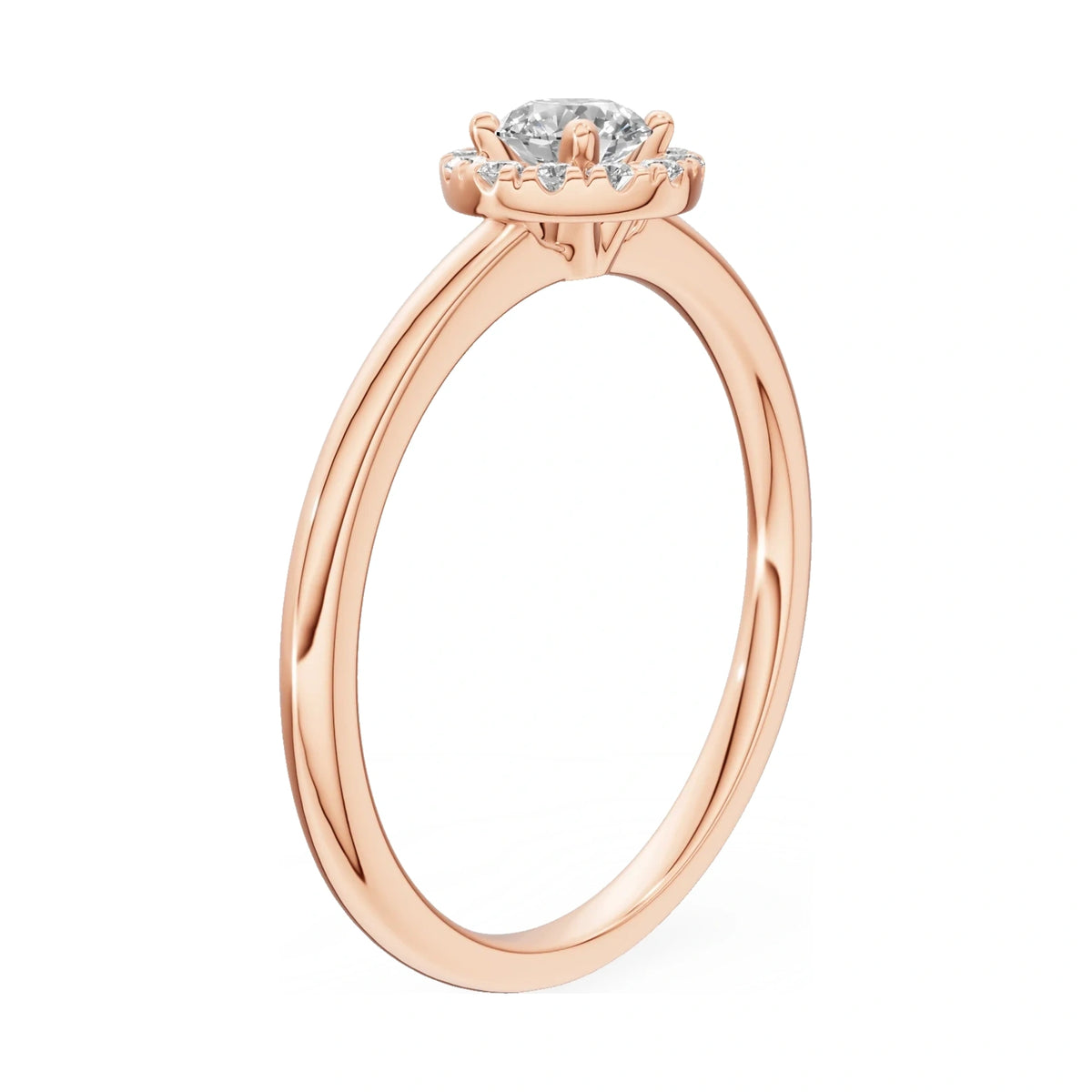 14K rose gold GREMARI Seven Aura ring with 0.30 ct round-cut natural diamond