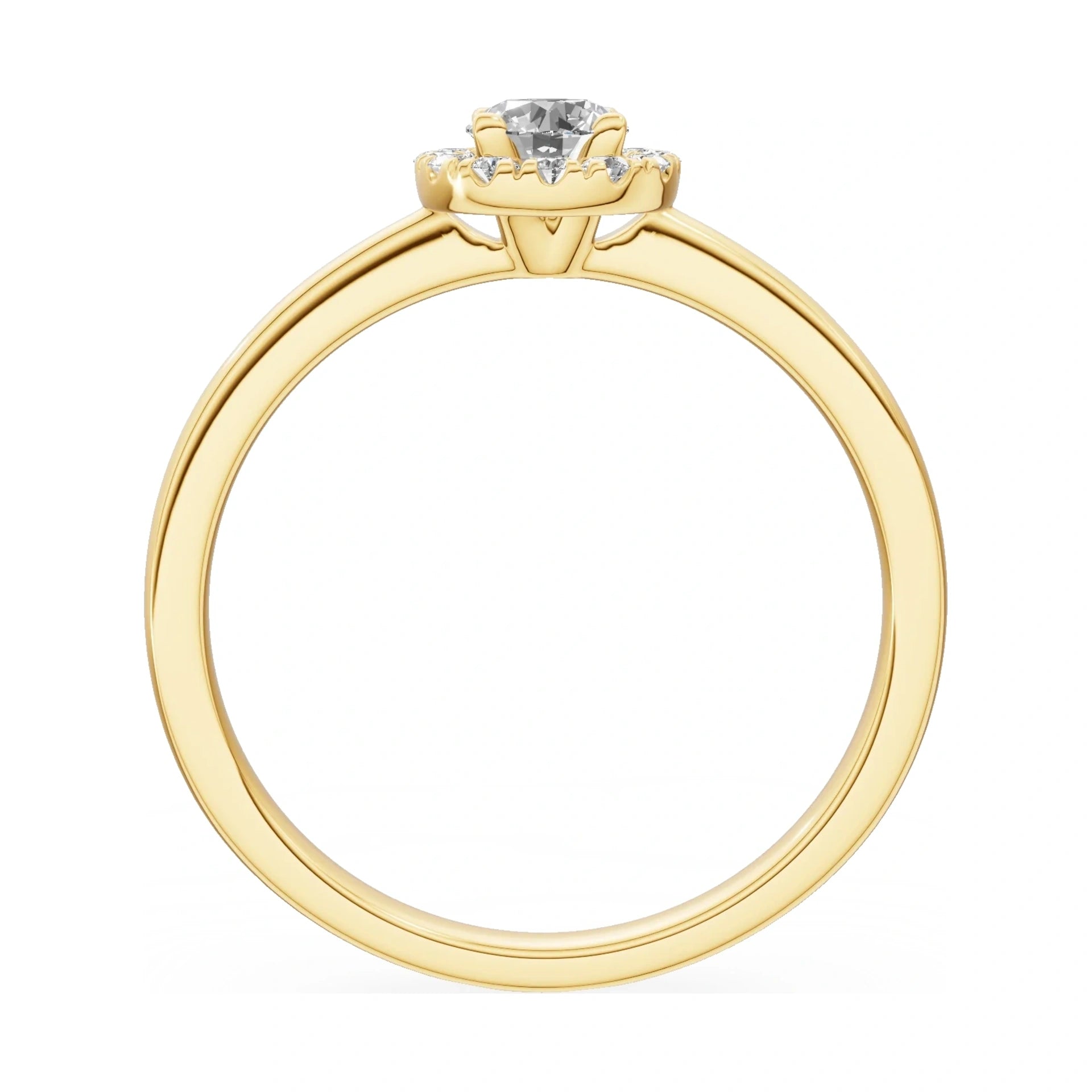GREMARI Seven Aura round-cut natural diamond engagement ring in 14K white gold, 0.30 ct