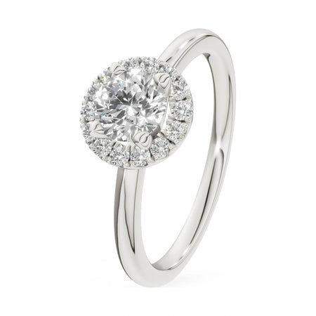 0.50 ct round-cut natural diamond GREMARI Seven Aura engagement ring in 14K white gold