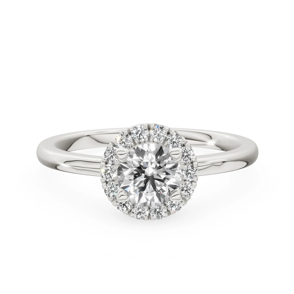 Gremari Seven Aura Verlobungsring aus Weißgold mit 0,50 ct Naturdiamant – Round/Brilliant