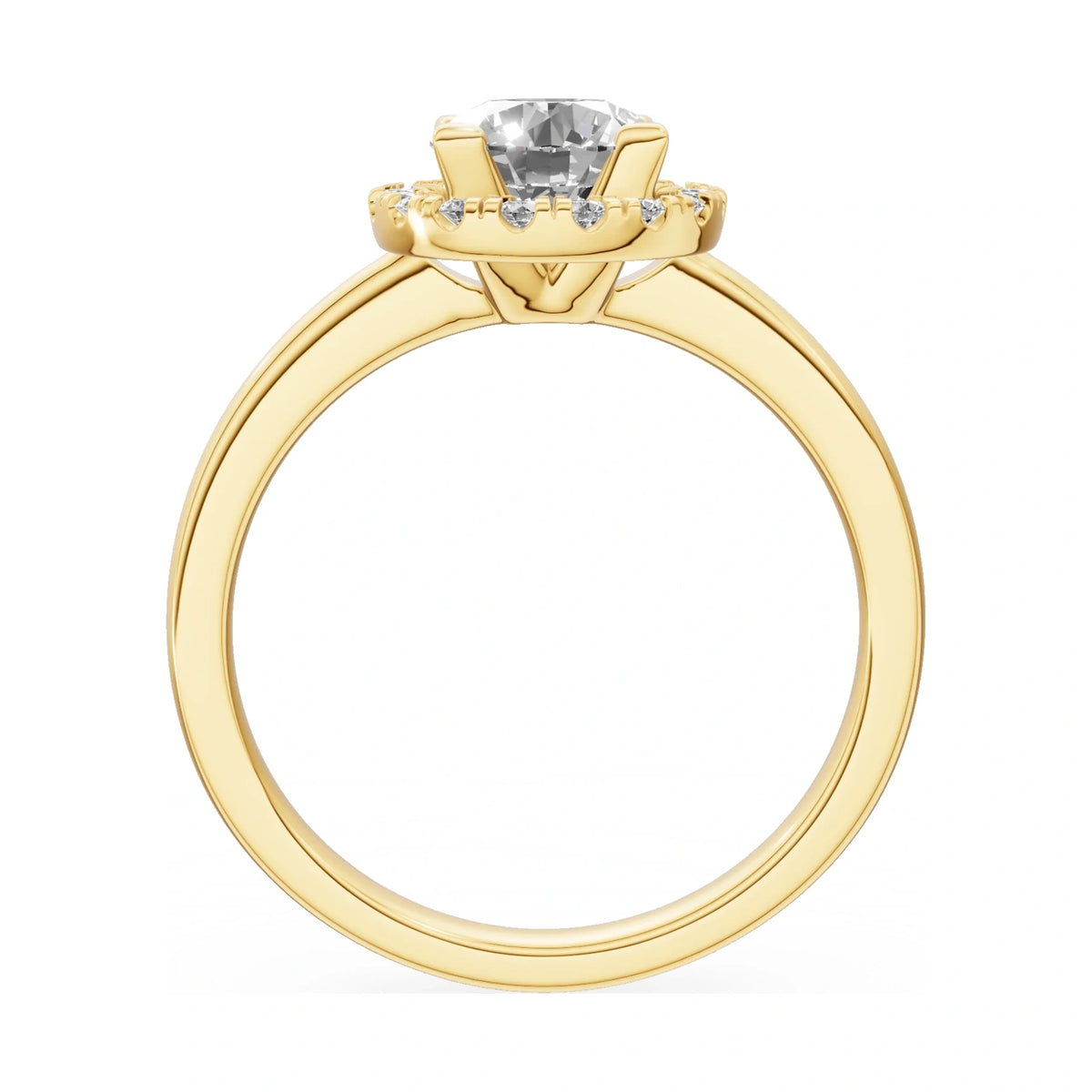 GREMARI Seven Aura round-cut natural diamond engagement ring in 14K yellow gold, 1.00 ct