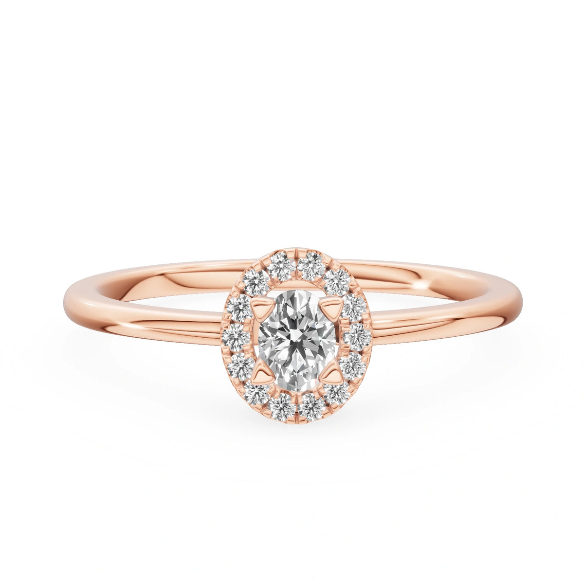 Gremari Seven Aura Verlobungsring aus Roségold mit 0,15 ct Labordiamant – Oval
