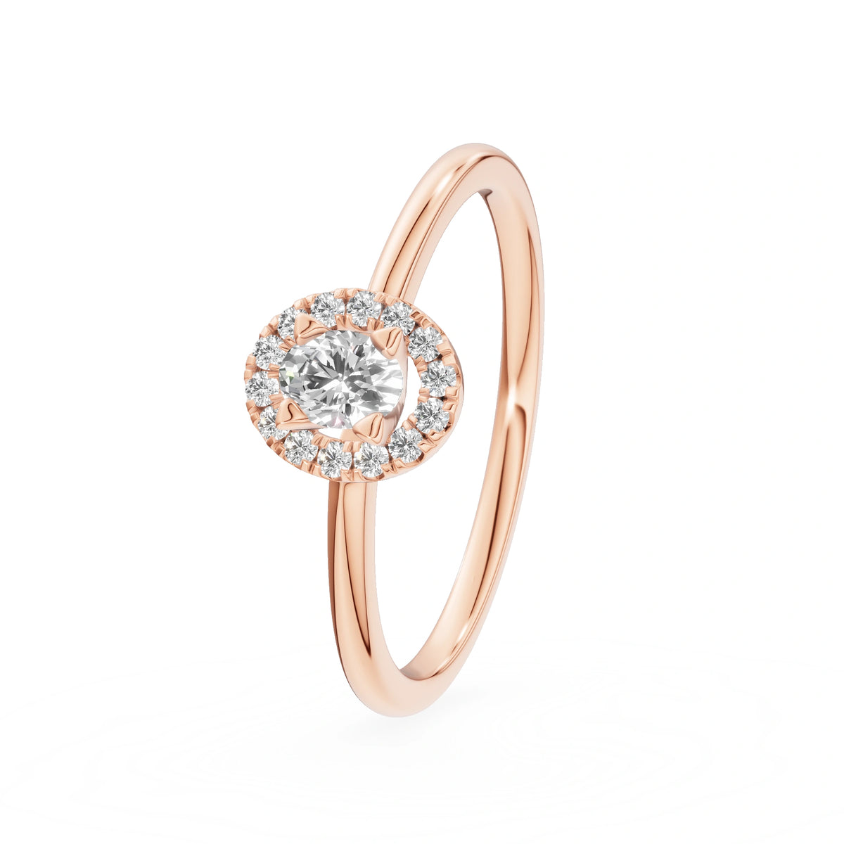 Gremari Seven Aura Verlobungsring aus Roségold mit 0,15 ct Labordiamant – Oval