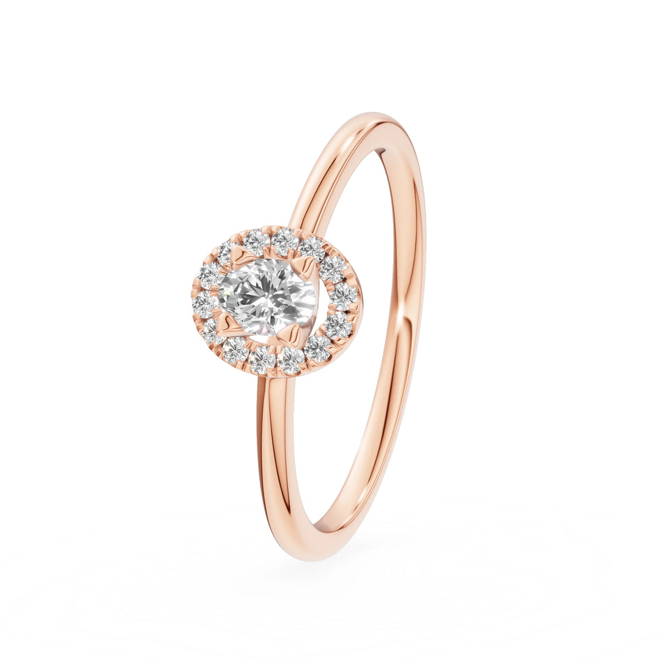 Gremari Seven Aura Verlobungsring aus Roségold mit 0,15 ct Labordiamant – Oval