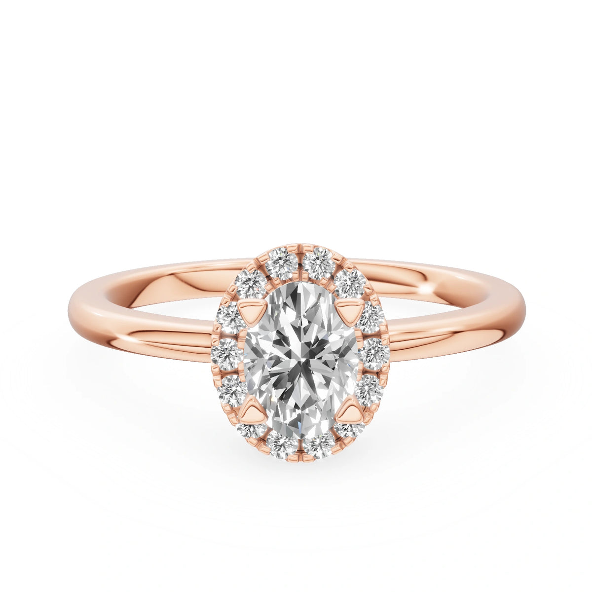 Gremari Seven Aura Verlobungsring aus Roségold mit 0,50 ct Labordiamant – Oval