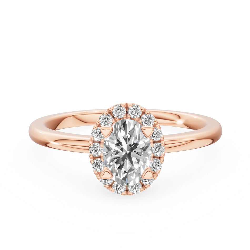 Gremari Seven Aura Verlobungsring aus Roségold mit 0,50 ct Labordiamant – Oval