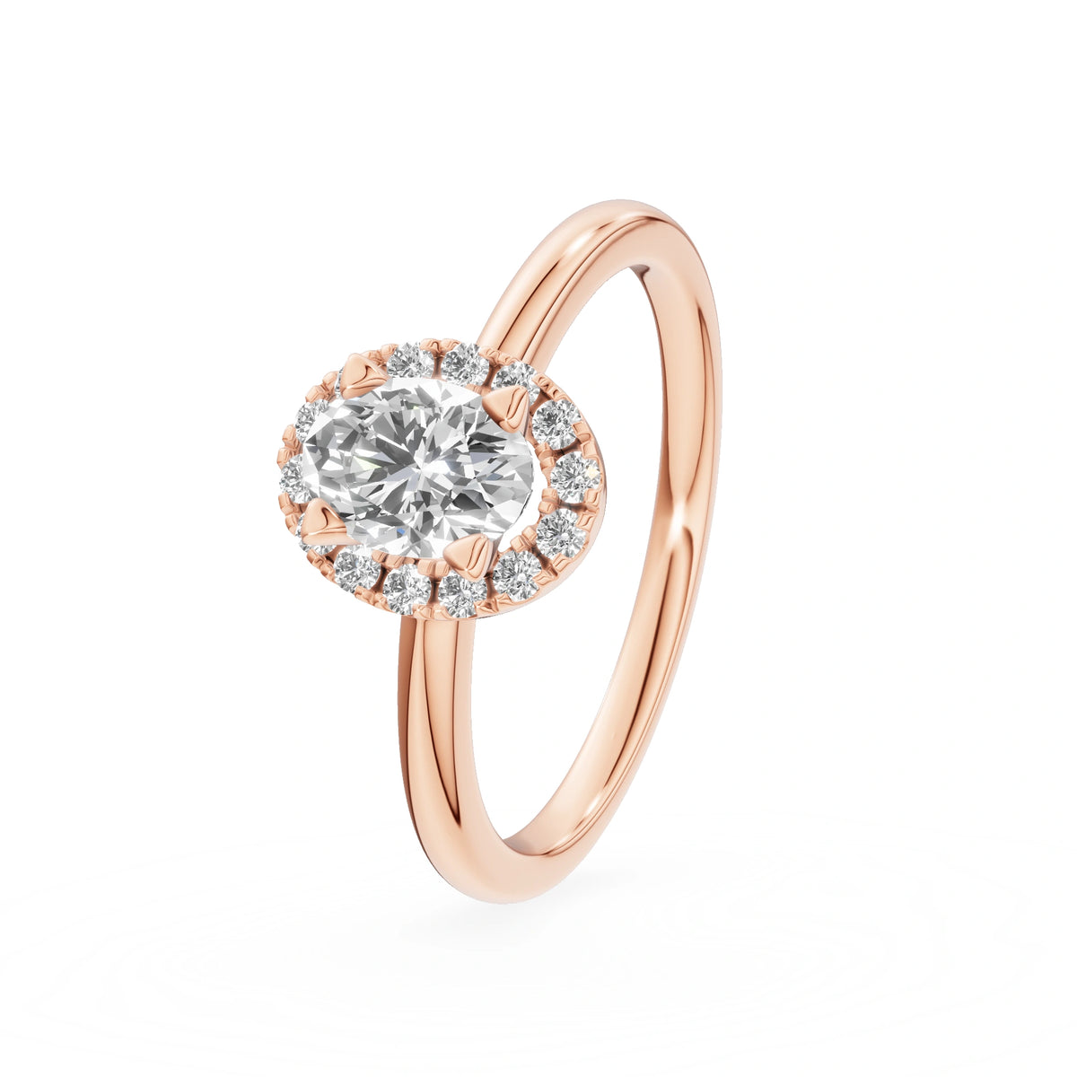 Gremari Seven Aura Verlobungsring aus Roségold mit 0,50 ct Labordiamant – Oval