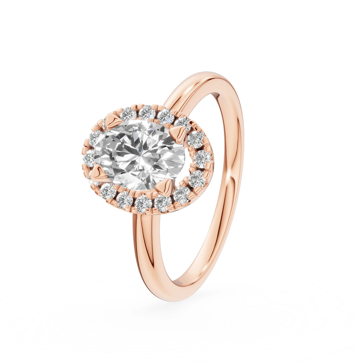 Gremari Seven Aura Verlobungsring aus Roségold mit 1,00 ct Labordiamant – Oval
