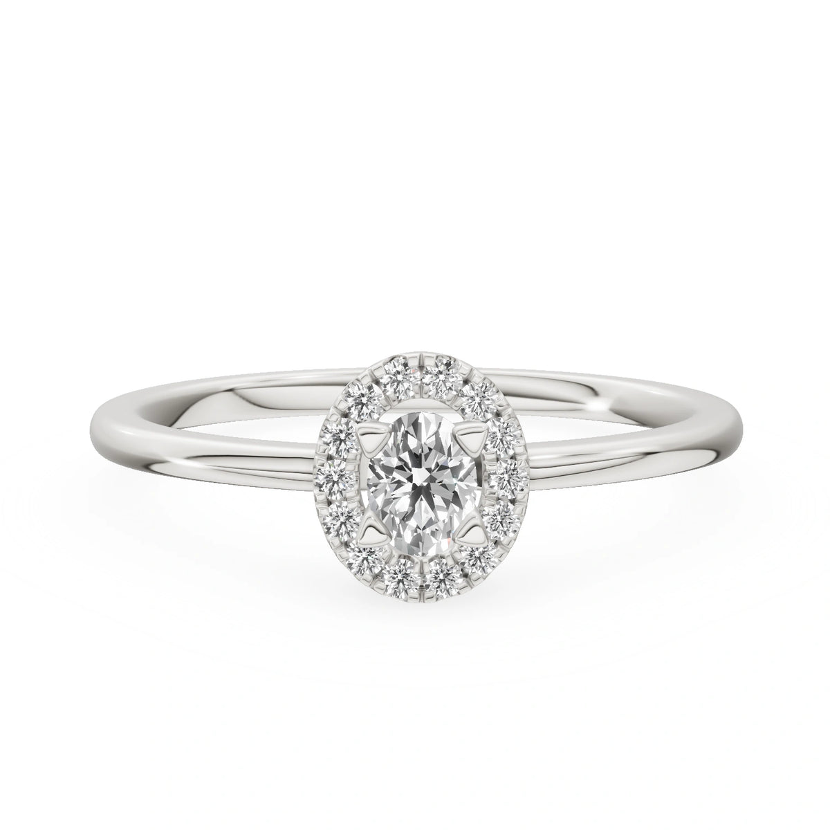Gremari Seven Aura Verlobungsring aus Weißgold mit 0,15 ct Labordiamant – Oval