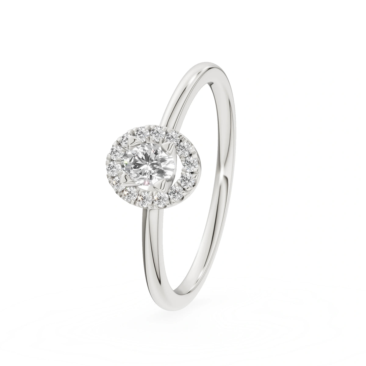 Gremari Seven Aura Verlobungsring aus Weißgold mit 0,15 ct Labordiamant – Oval