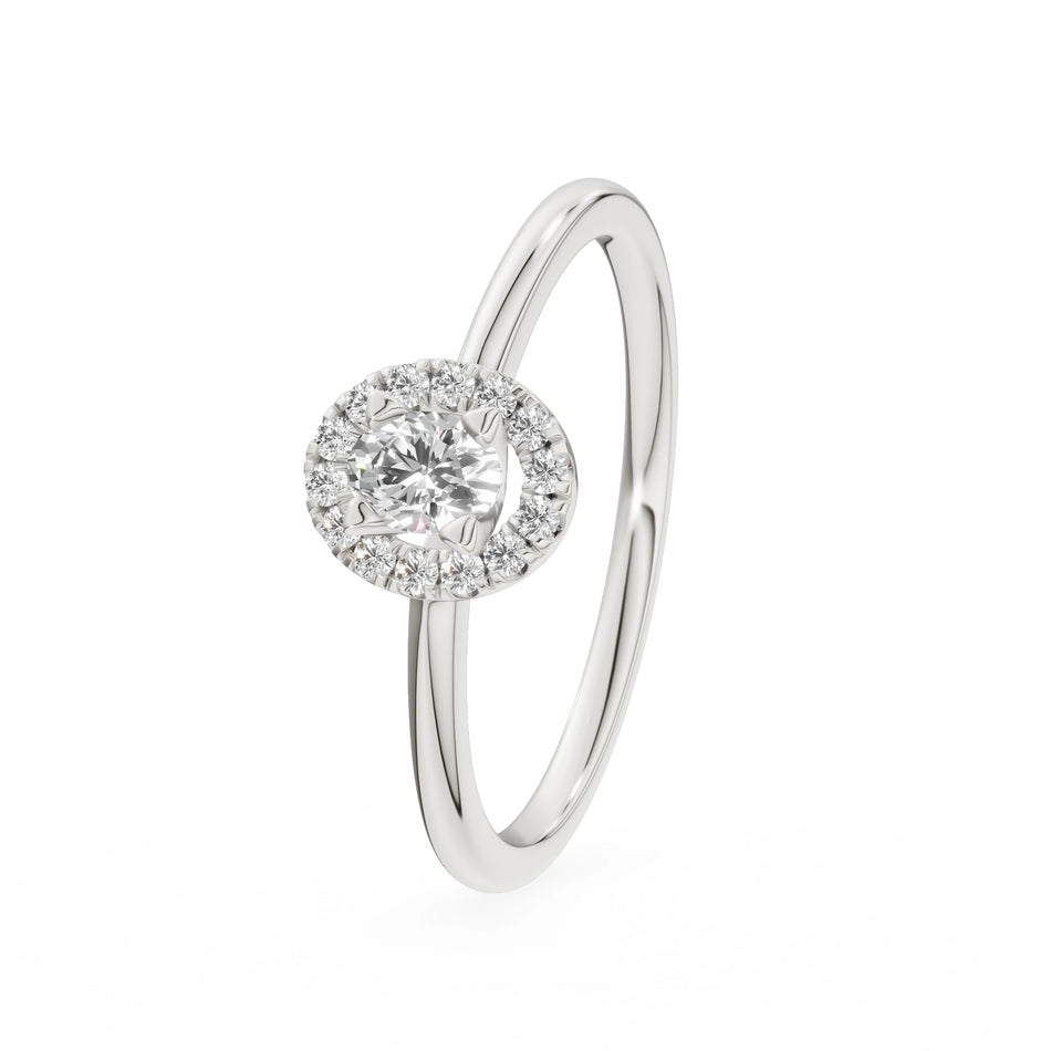 Gremari Seven Aura Verlobungsring aus Weißgold mit 0,15 ct Labordiamant – Oval