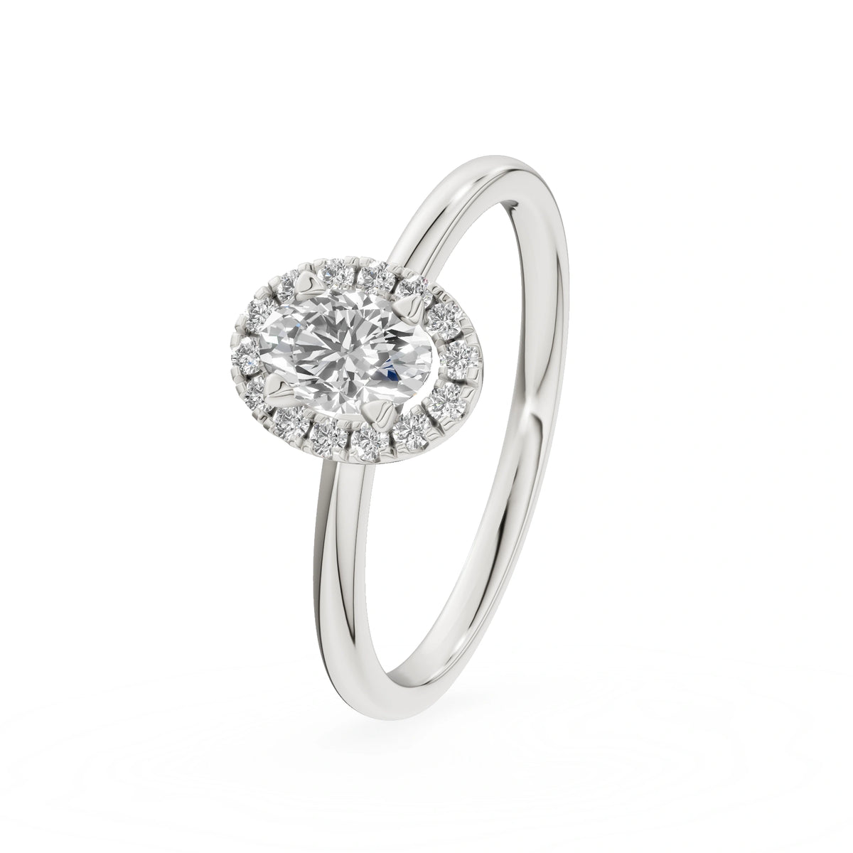 Gremari Seven Aura Verlobungsring aus Weißgold mit 0,30 ct Labordiamant – Oval