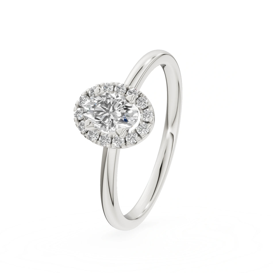 Gremari Seven Aura Verlobungsring aus Weißgold mit 0,30 ct Labordiamant – Oval