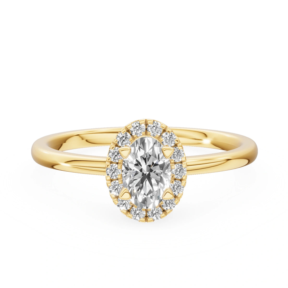 Gremari Seven Aura Verlobungsring aus Gelbgold mit 0,30 ct Labordiamant – Oval