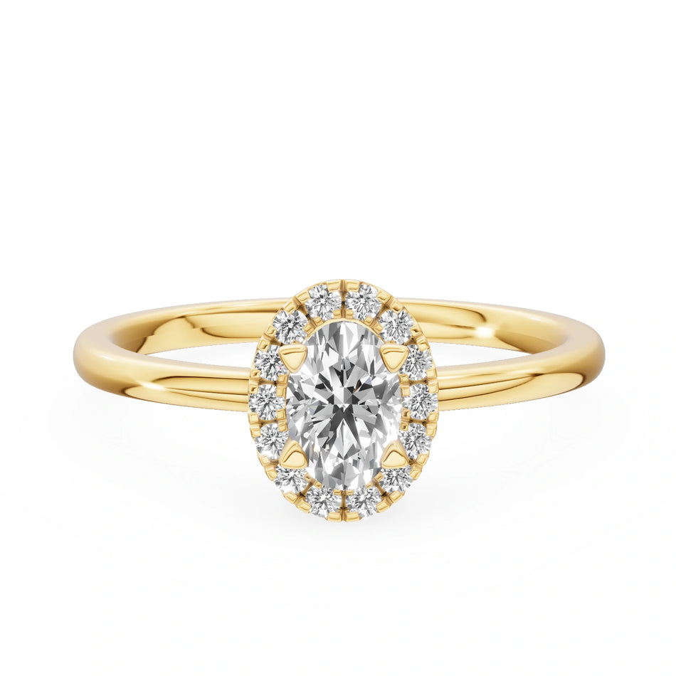 Gremari Seven Aura Verlobungsring aus Gelbgold mit 0,30 ct Labordiamant – Oval
