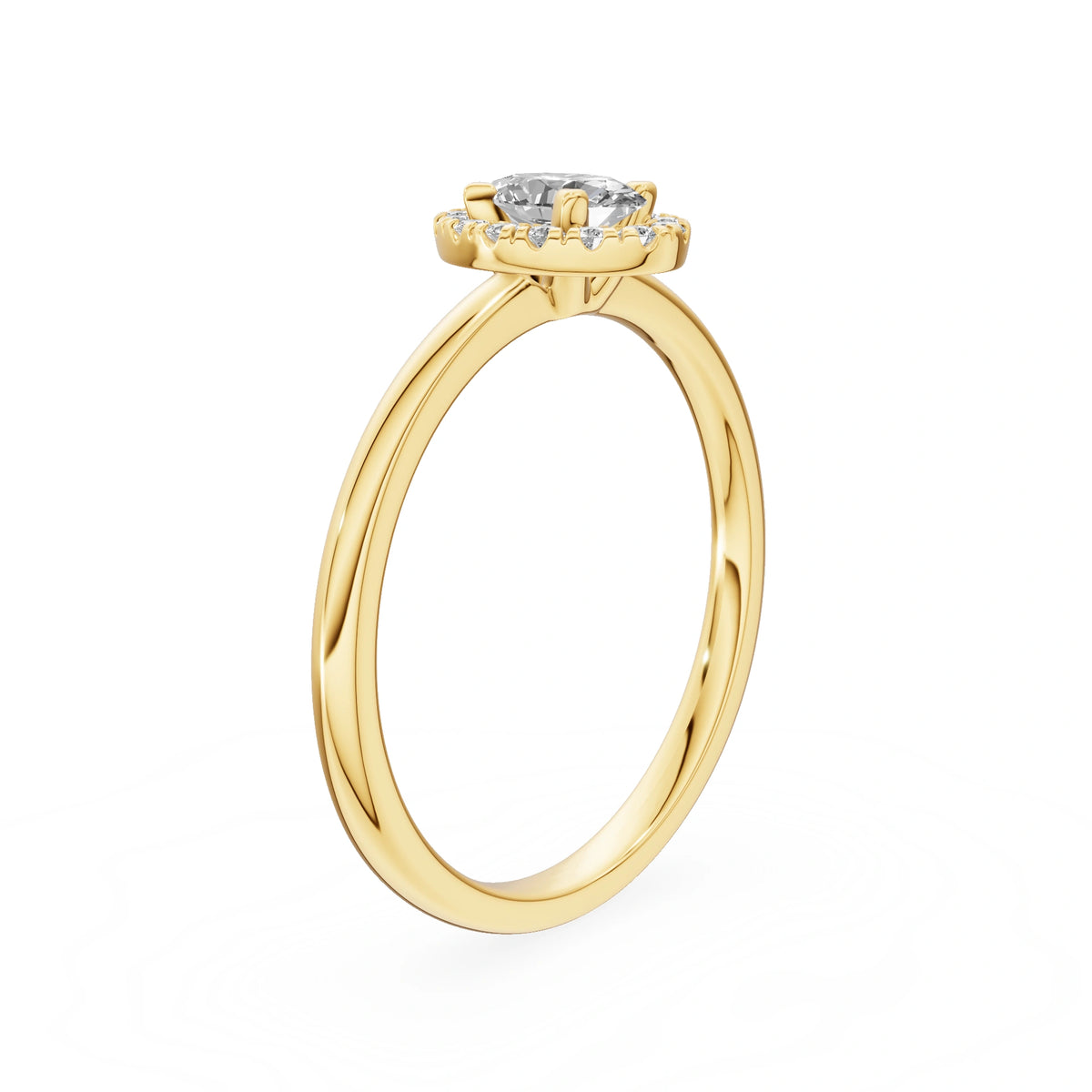 Gremari Seven Aura Verlobungsring aus Gelbgold mit 0,30 ct Labordiamant – Oval