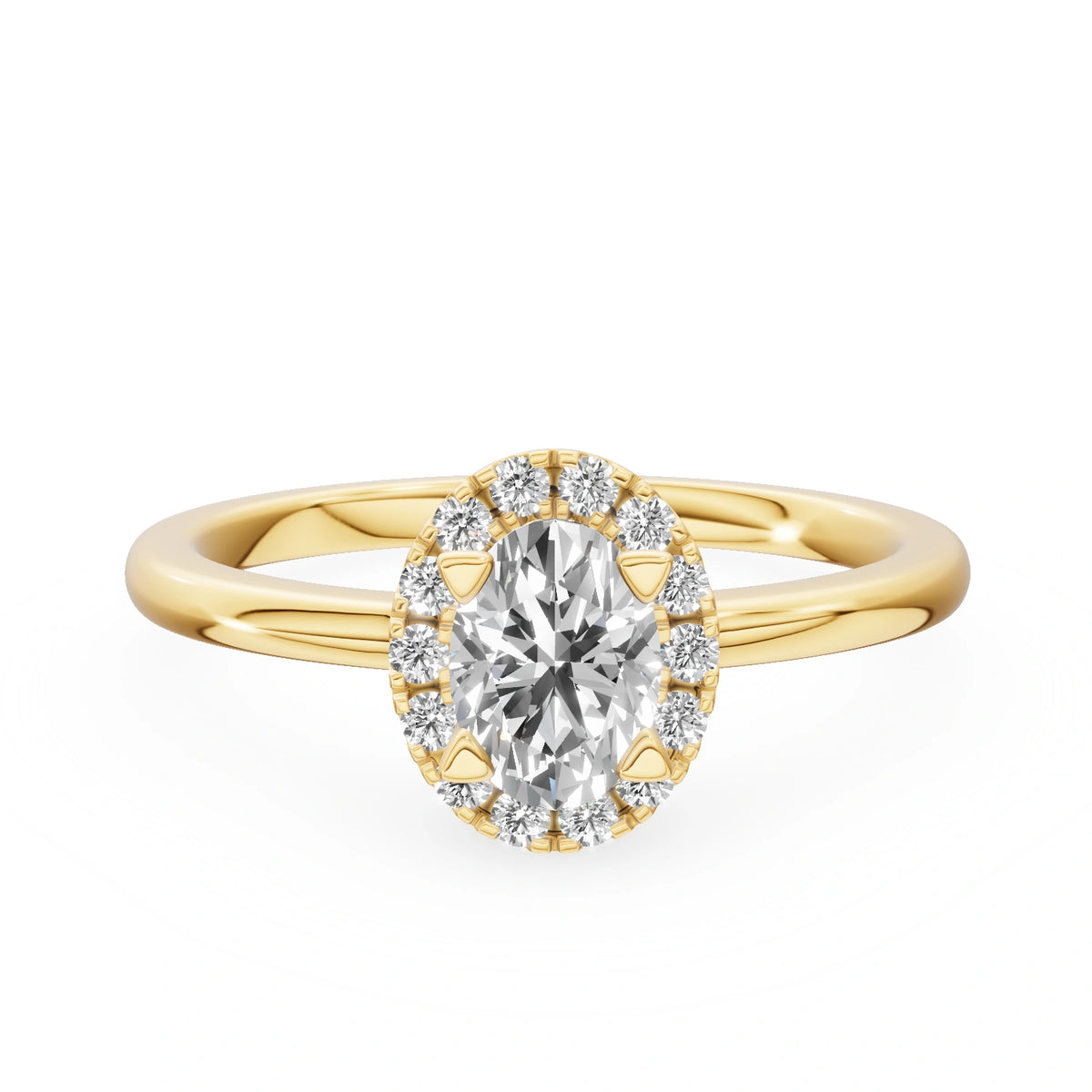 Gremari Seven Aura Verlobungsring aus Gelbgold mit 0,50 ct Labordiamant – Oval
