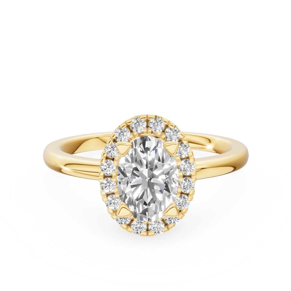 Gremari Seven Aura Verlobungsring aus Gelbgold mit 1,00 ct Labordiamant – Oval