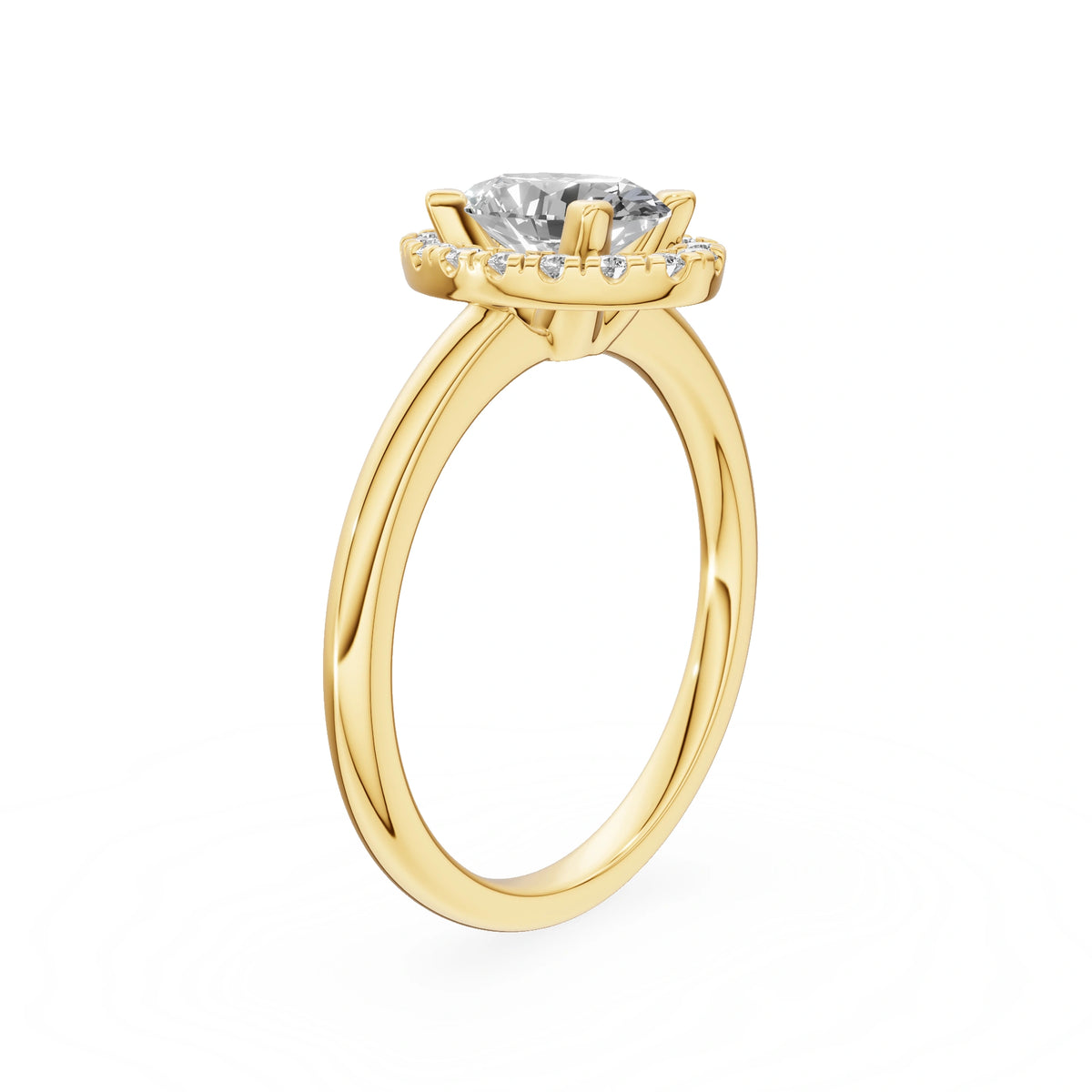 Gremari Seven Aura Verlobungsring aus Gelbgold mit 1,00 ct Labordiamant – Oval