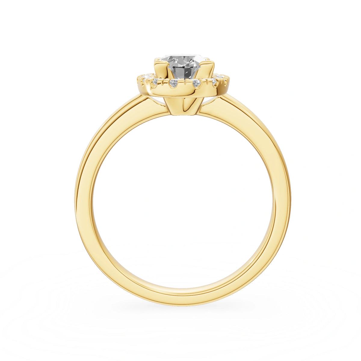 Gremari Seven Aura Verlobungsring aus Gelbgold mit 1,00 ct Labordiamant – Oval