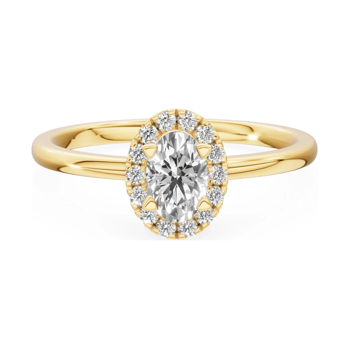 GREMARI Seven Aura 14K yellow gold engagement ring with 0.30 ct oval-cut natural diamond