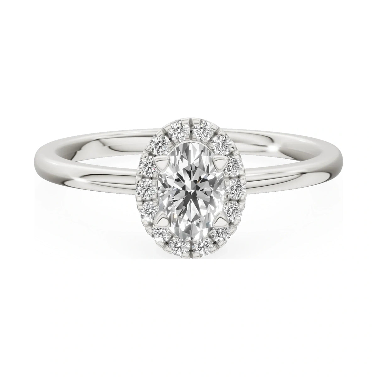 GREMARI Seven Aura 14K white gold engagement ring with 0.30 ct oval-cut natural diamond