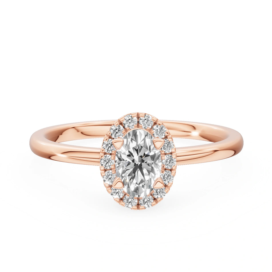 Gremari Seven Aura Verlobungsring aus Roségold mit 0,30 ct Naturdiamant – Oval