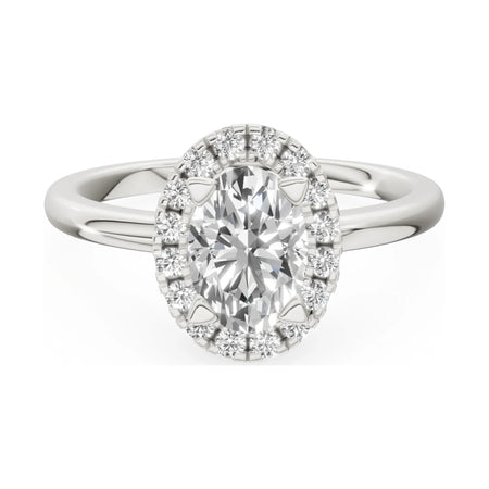 GREMARI Seven Aura 14K white gold engagement ring with 1.00 ct oval-cut natural diamond