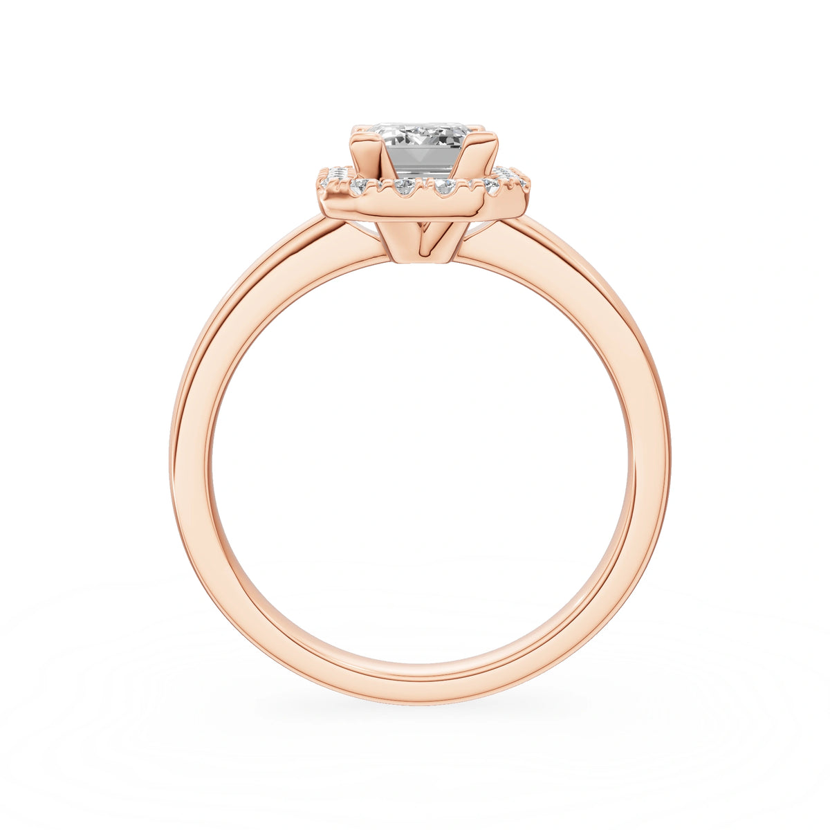 Gremari Seven Aura Verlobungsring aus Roségold mit 1,00 ct Labordiamant – Emerald