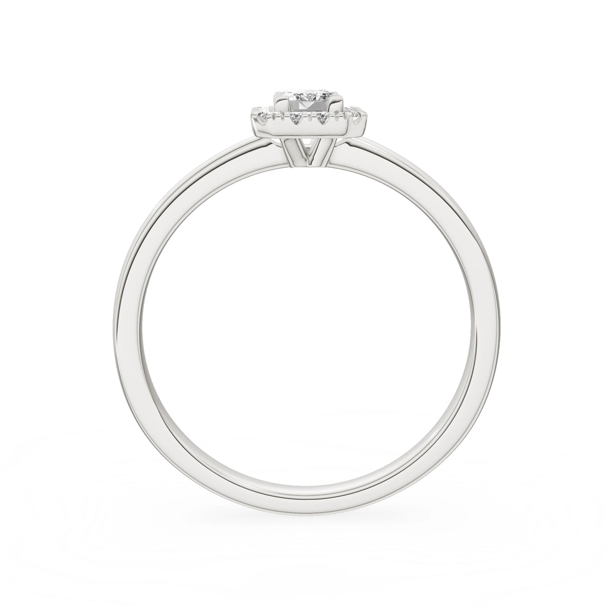 Gremari Seven Aura Verlobungsring aus Weißgold mit 0,24 ct Labordiamant – Emerald