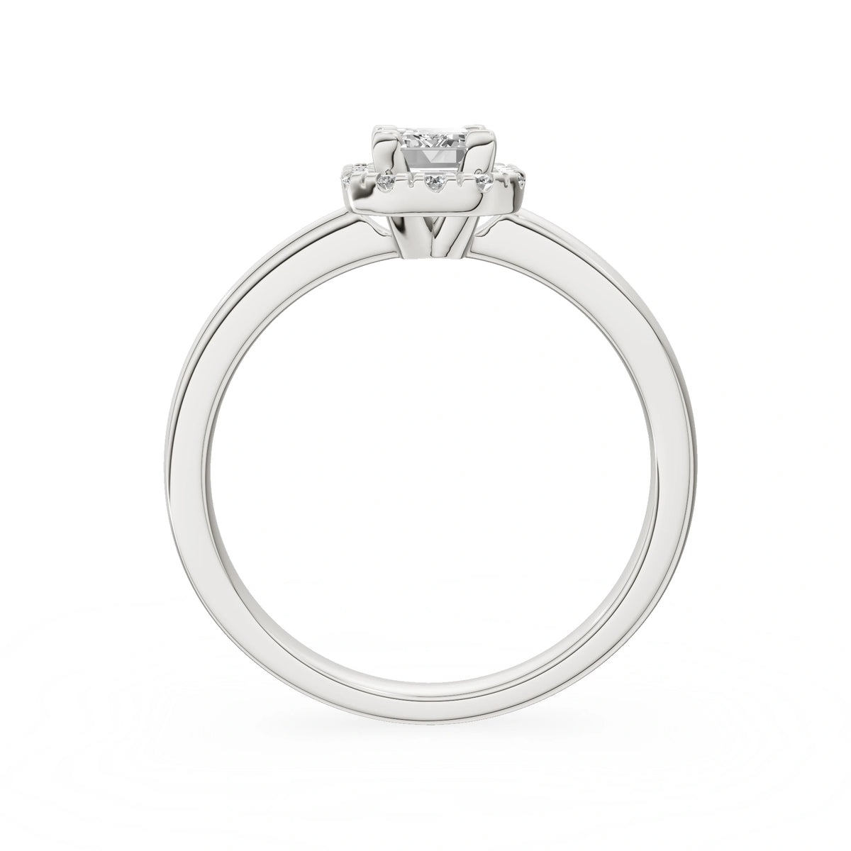 Gremari Seven Aura Verlobungsring aus Weißgold mit 0,50 ct Labordiamant – Emerald
