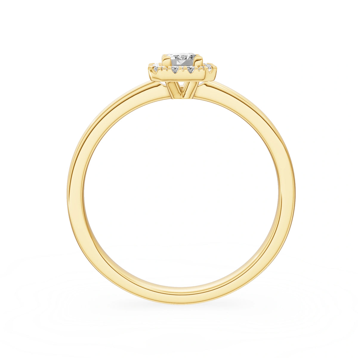 Gremari Seven Aura Verlobungsring aus Gelbgold mit 0,24 ct Labordiamant – Emerald