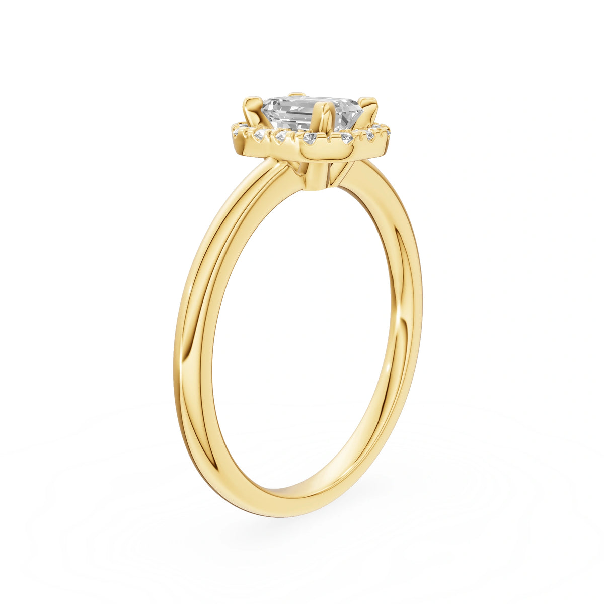 Gremari Seven Aura Verlobungsring aus Gelbgold mit 0,50 ct Labordiamant – Emerald