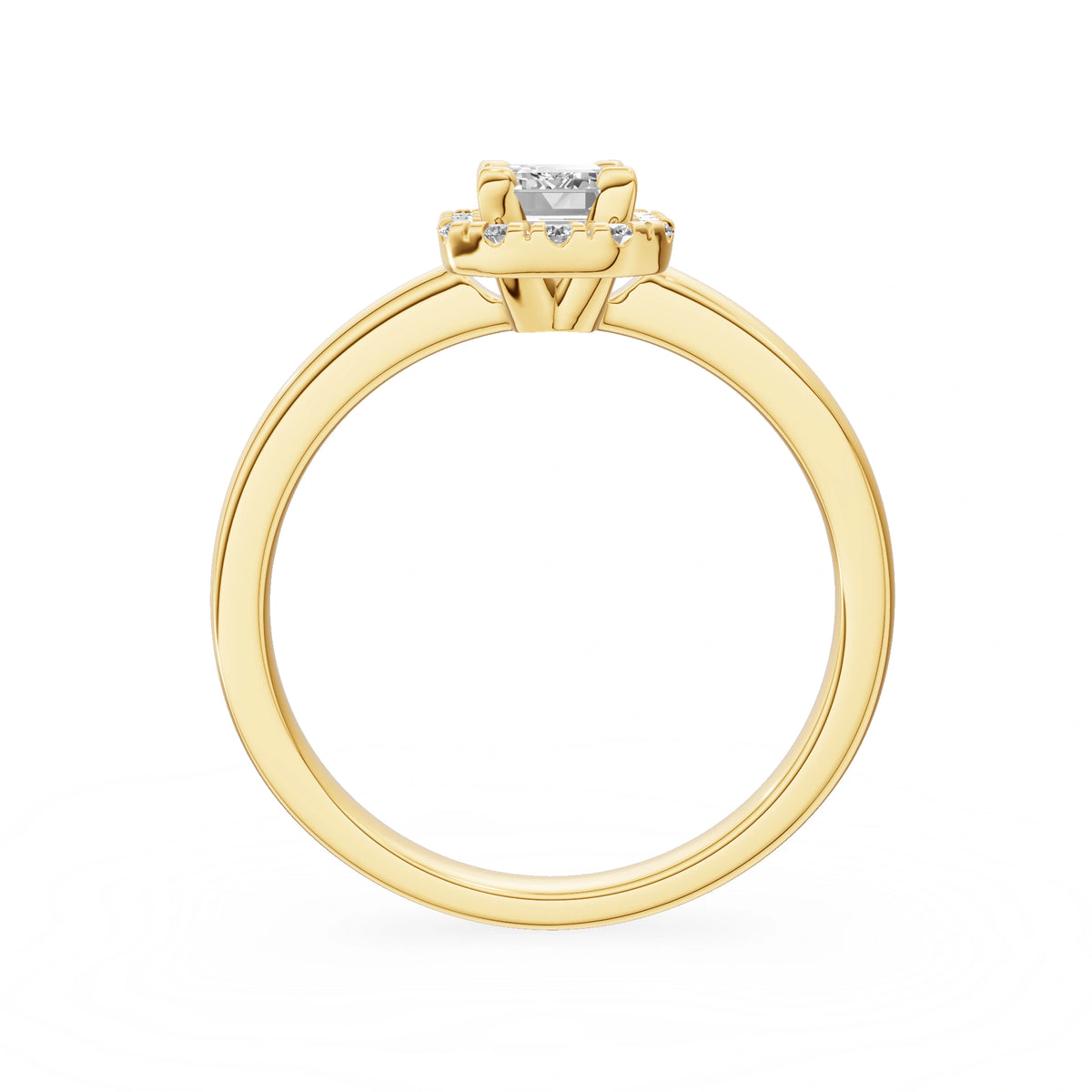 Gremari Seven Aura Verlobungsring aus Gelbgold mit 0,50 ct Labordiamant – Emerald