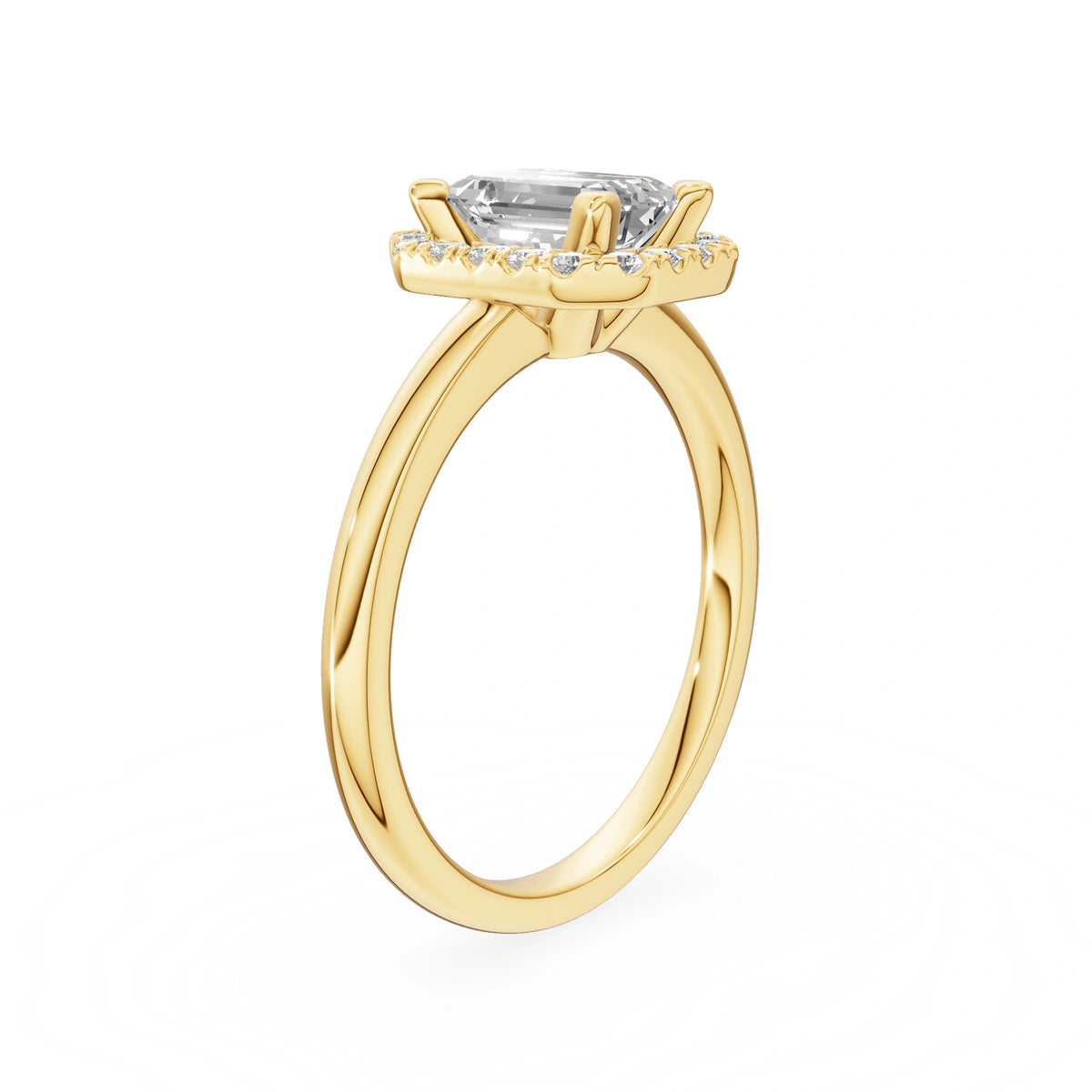 Gremari Seven Aura Verlobungsring aus Gelbgold mit 1,00 ct Labordiamant – Emerald