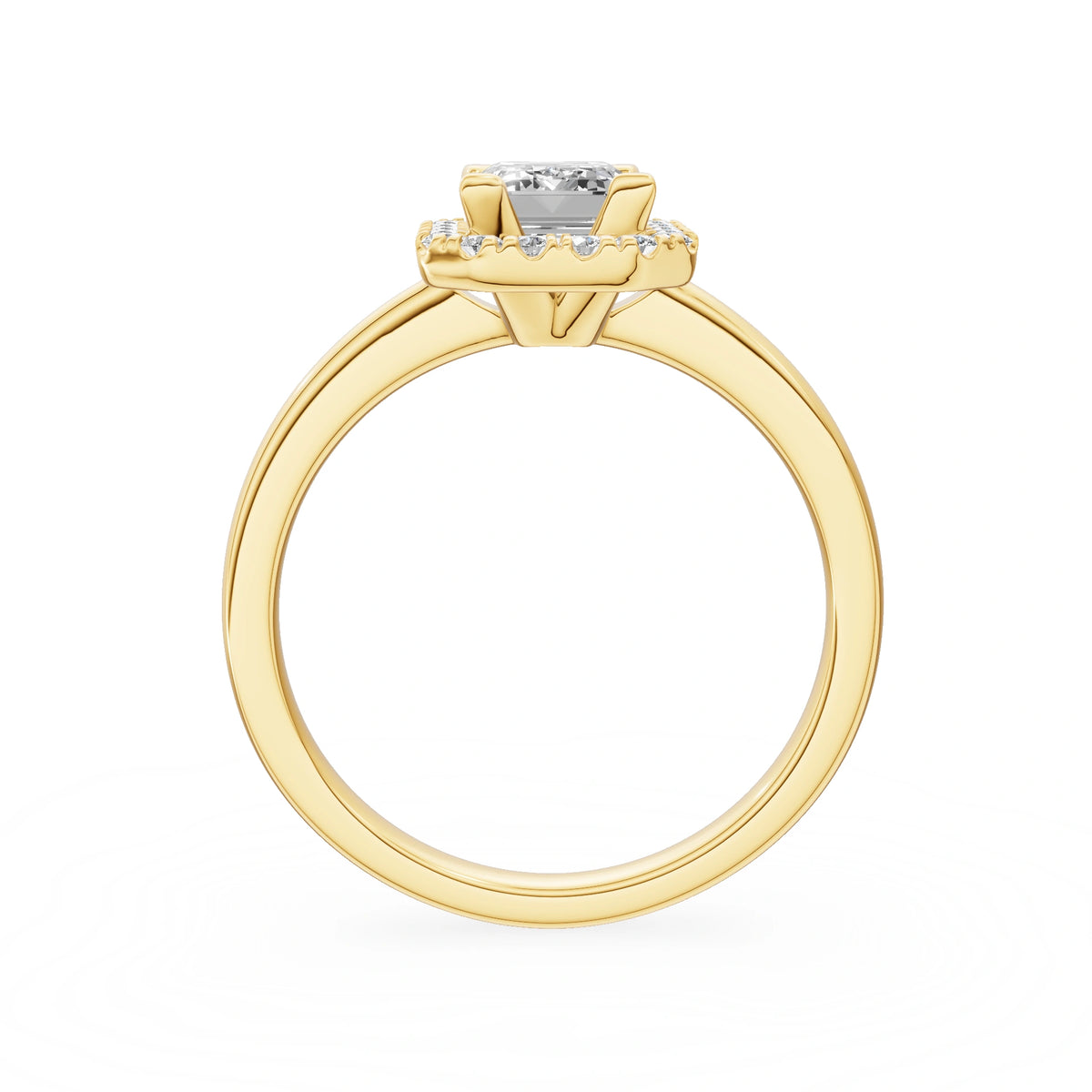 Gremari Seven Aura Verlobungsring aus Gelbgold mit 1,00 ct Labordiamant – Emerald