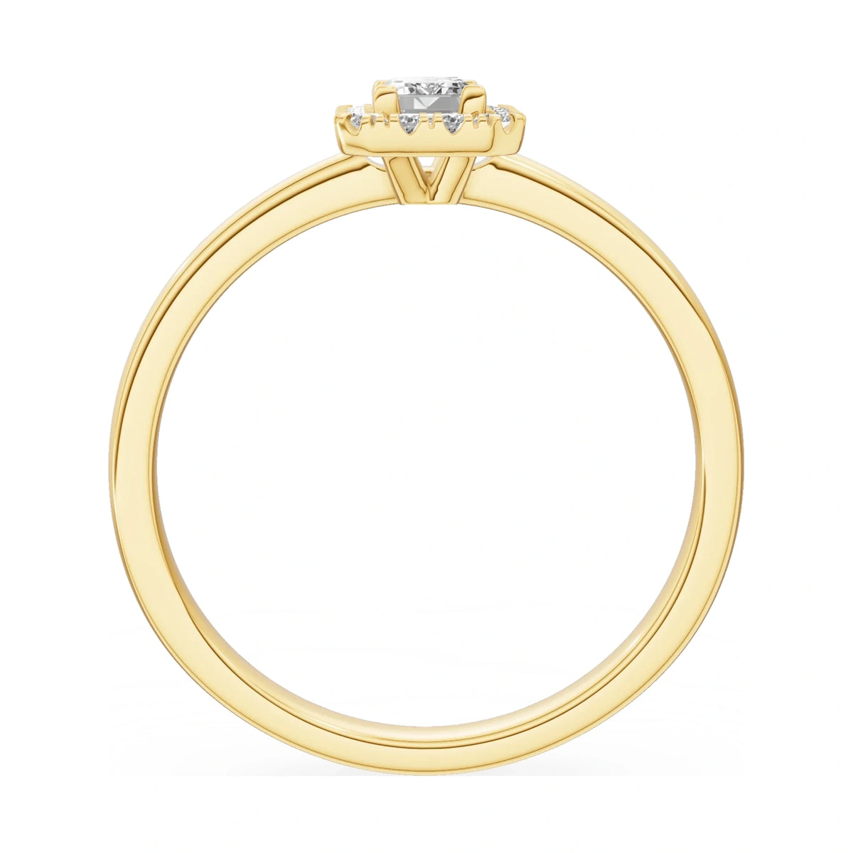 GREMARI Seven Aura emerald-cut natural diamond engagement ring in 14K yellow gold, 0.24 ct
