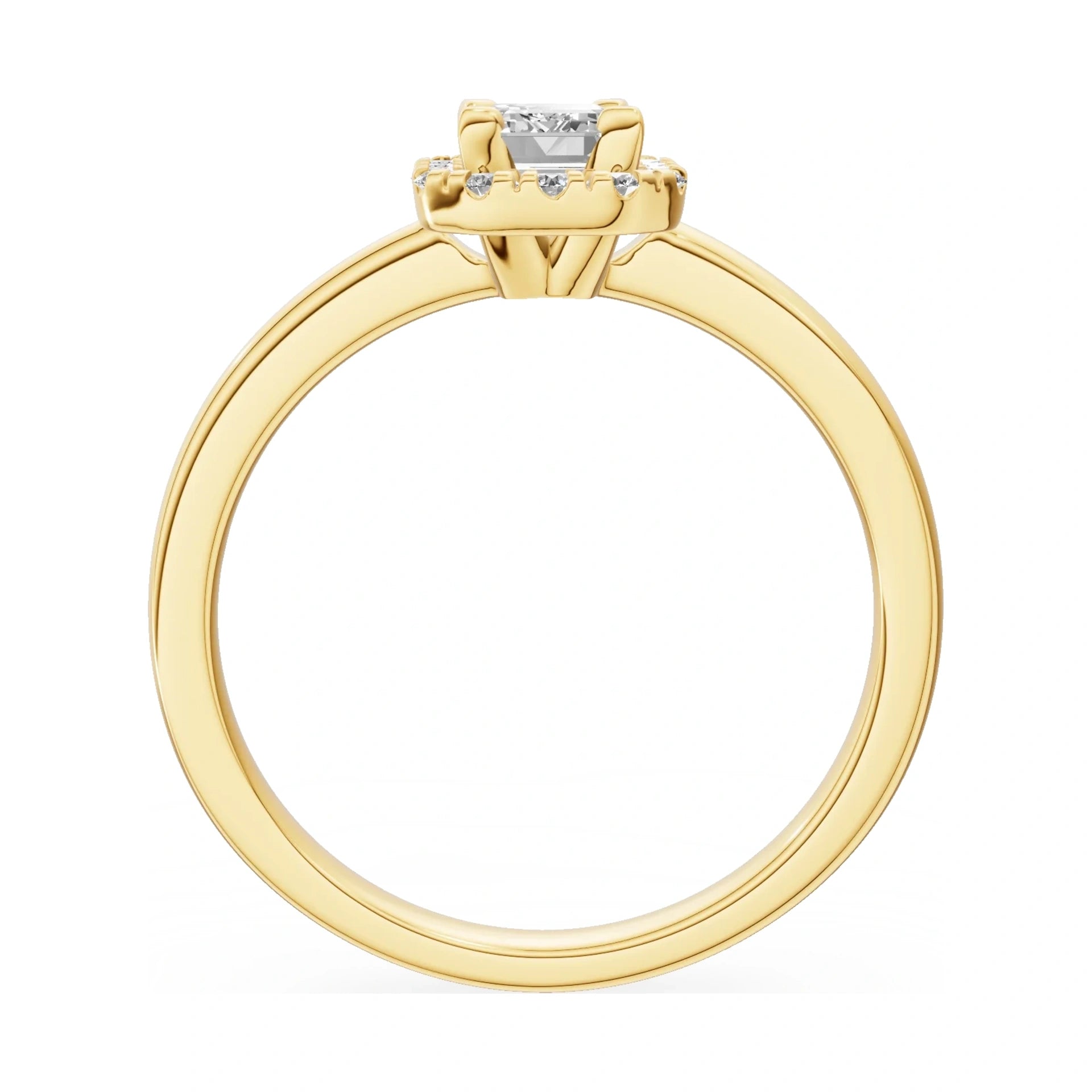 GREMARI Seven Aura emerald-cut natural diamond engagement ring in 14K yellow gold, 0.50 ct