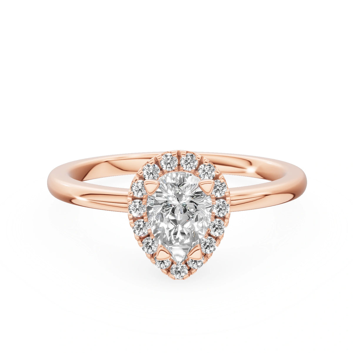 Gremari Seven Aura Verlobungsring aus Roségold mit 0,50 ct Labordiamant – Pear