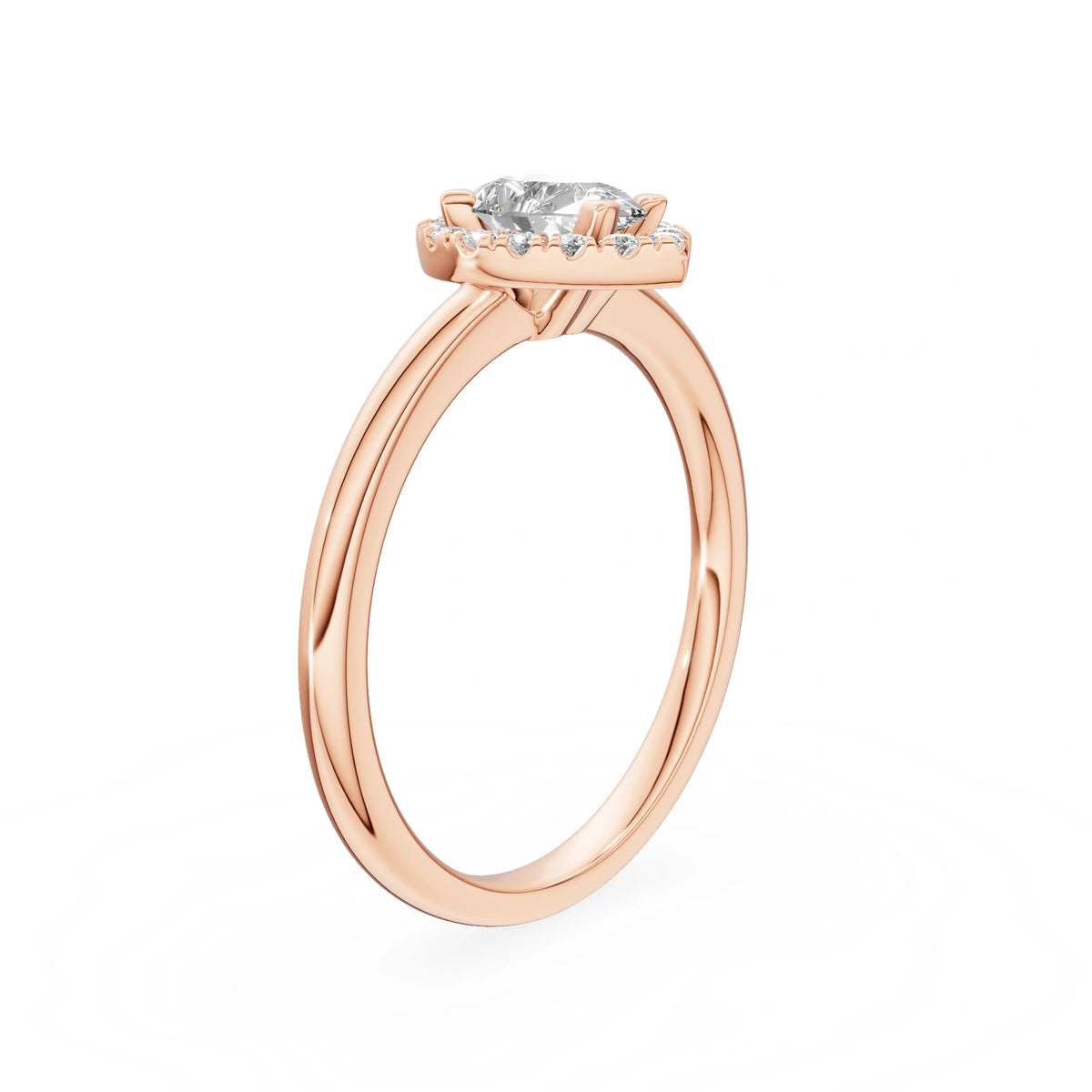 Gremari Seven Aura Verlobungsring aus Roségold mit 0,50 ct Labordiamant – Pear
