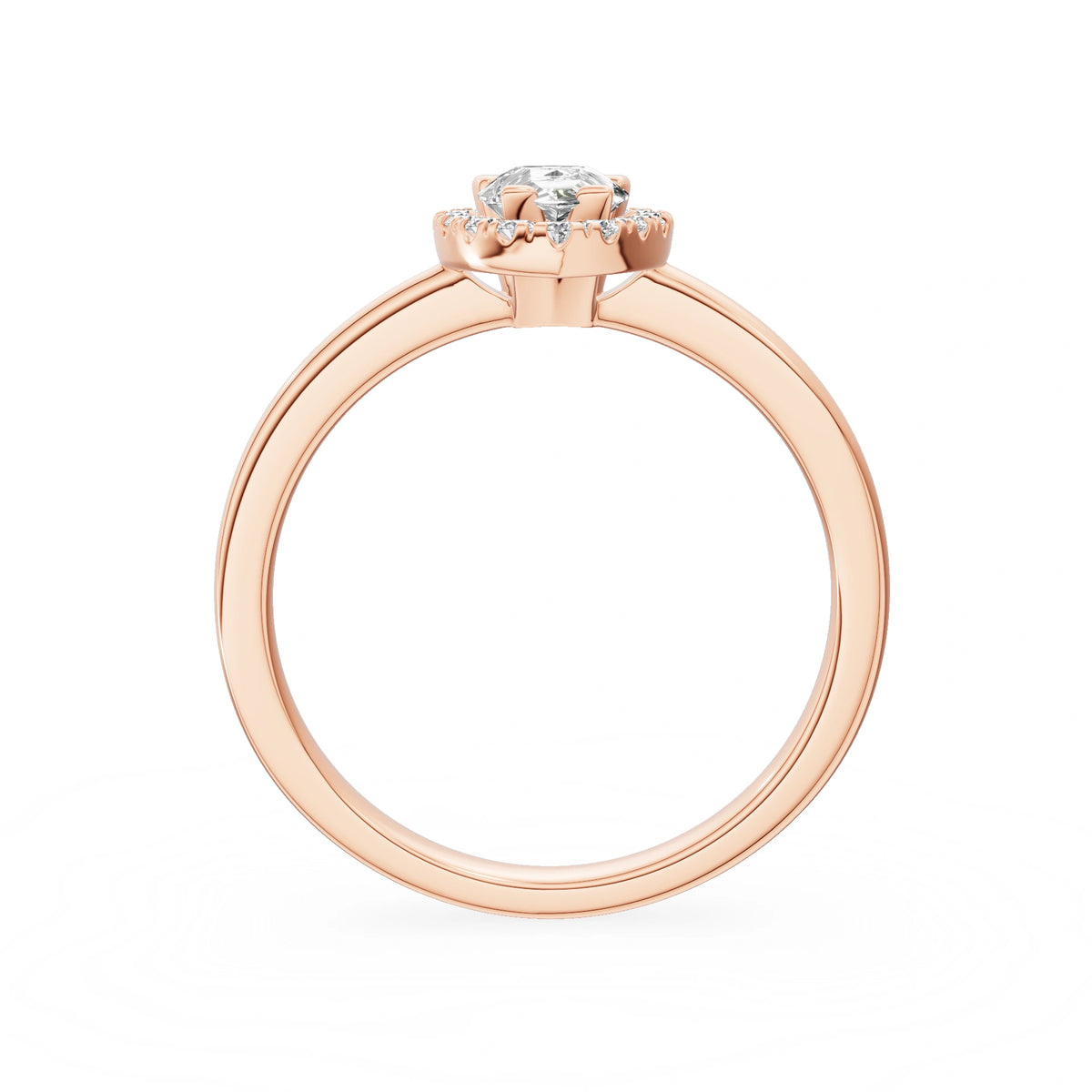 Gremari Seven Aura Verlobungsring aus Roségold mit 0,50 ct Labordiamant – Pear