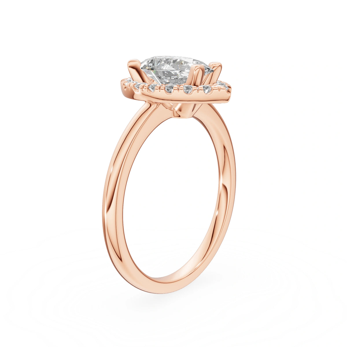 Gremari Seven Aura Verlobungsring aus Roségold mit 1,00 ct Labordiamant – Pear