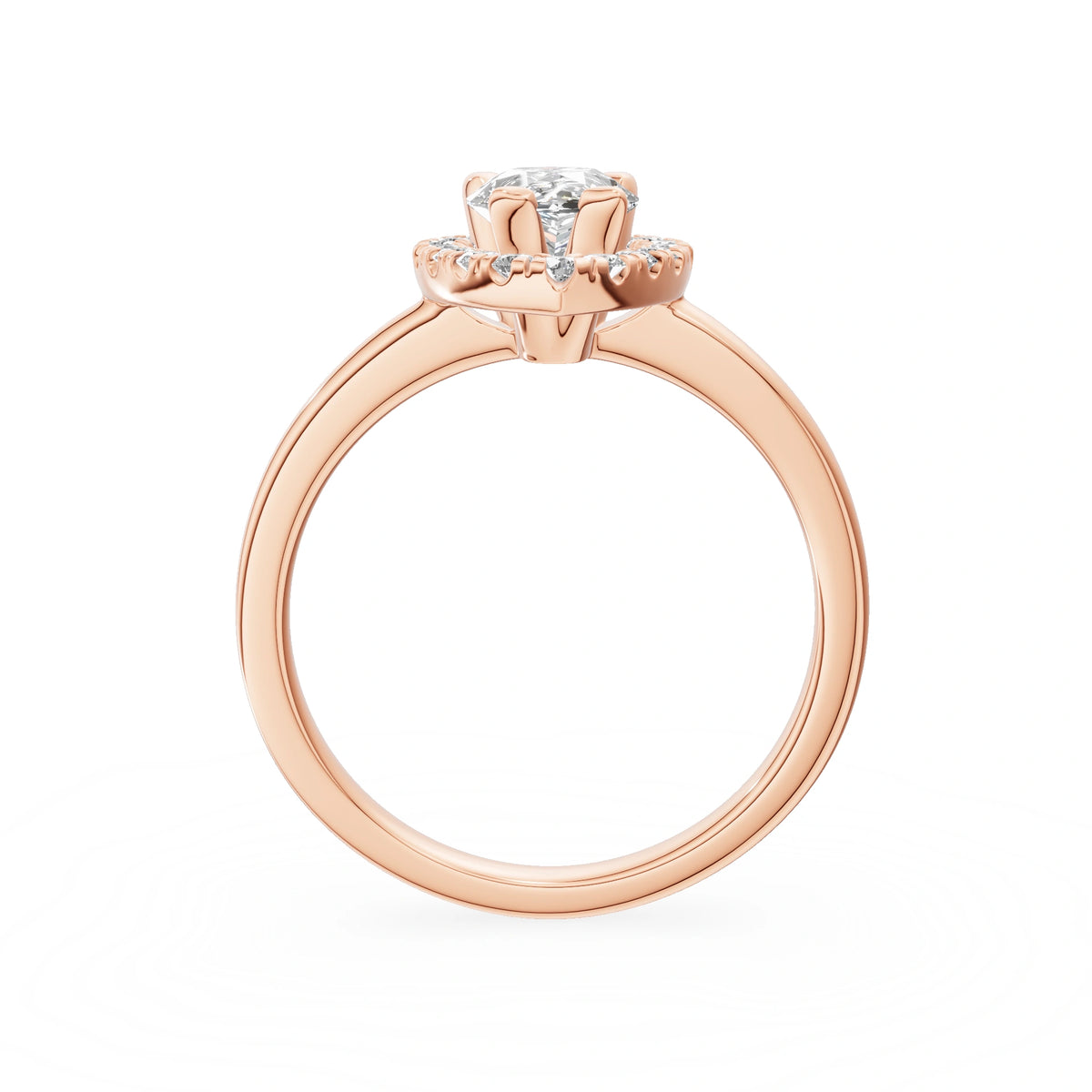 Gremari Seven Aura Verlobungsring aus Roségold mit 1,00 ct Labordiamant – Pear