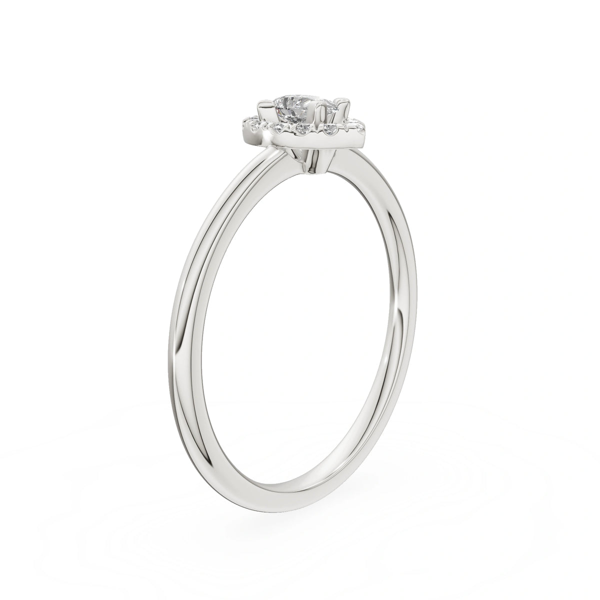 Gremari Seven Aura Verlobungsring aus Weißgold mit 0,15 ct Labordiamant – Pear