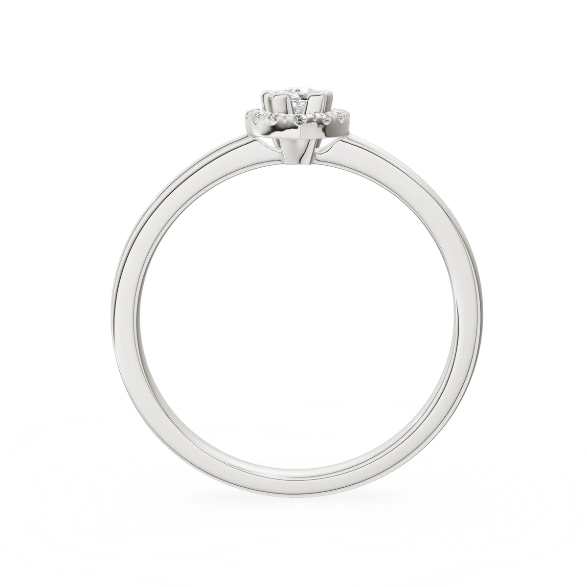 Gremari Seven Aura Verlobungsring aus Weißgold mit 0,15 ct Labordiamant – Pear